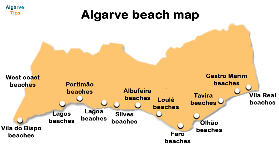 Physical Location Map of Algarve